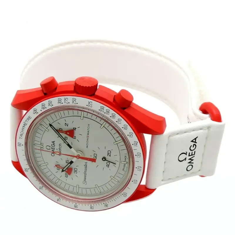 Omega x Swatch Fiery Red Mission to Mars Bioceramic Moonswatch  SO33R100